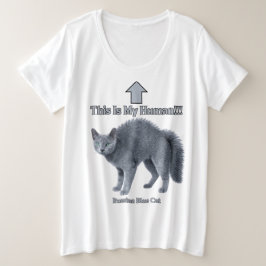 Camiseta Gato Russo Azul Engraçado – Este é o Meu Humano