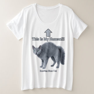 Camiseta Gato Russo Azul Engraçado – Este é o Meu Humano