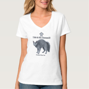 Camiseta Gato Russo Azul Engraçado – Este é o Meu Humano