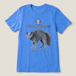 Camiseta Gato Russo Azul Engraçado – Este é o Meu Humano