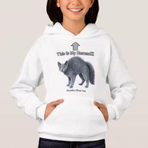 Camiseta Gato Russo Azul Engraçado – Este é o Meu Humano