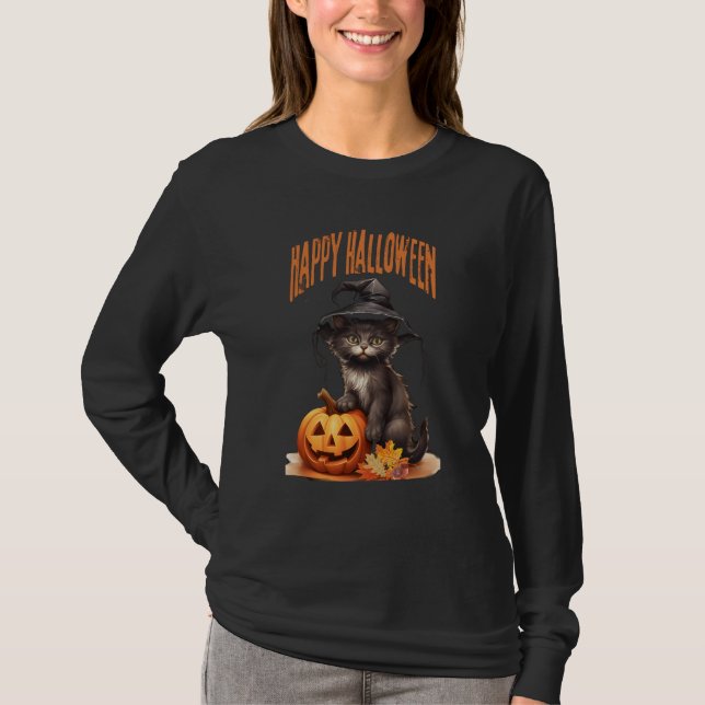 Camiseta Gato Rustic Black Spooky (Frente)