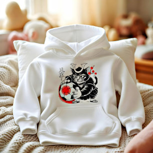 Camiseta Gato Samurai Artístico Japão Futebol para fã de Fu