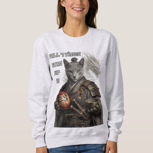 Camiseta Gato Samurai Azul Russo (Frente)