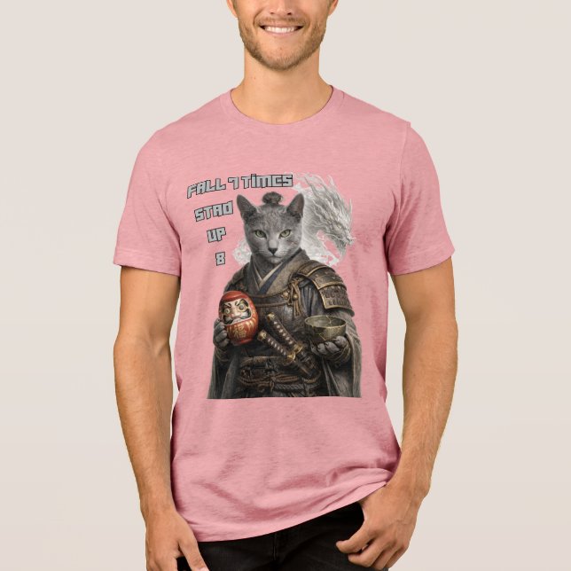 Camiseta Gato Samurai Azul Russo (Frente)