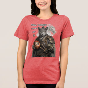 Camiseta Gato Samurai Azul Russo