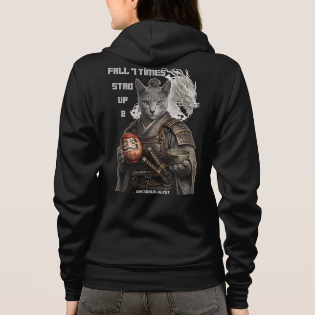Camiseta Gato Samurai Azul Russo (Verso)
