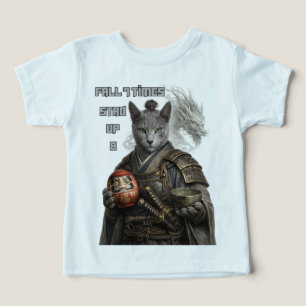 Camiseta Gato Samurai Azul Russo