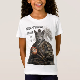 Camiseta Gato Samurai Azul Russo
