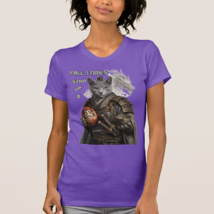Camiseta Gato Samurai Azul Russo