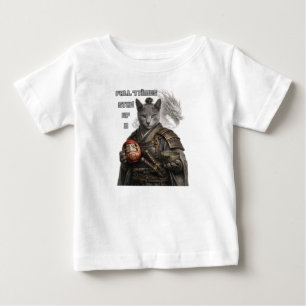 Camiseta Gato Samurai Azul Russo