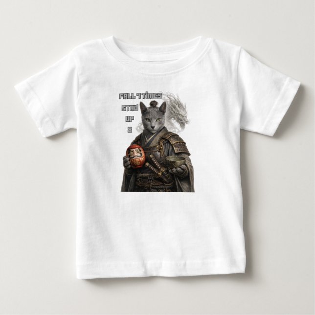 Camiseta Gato Samurai Azul Russo (Frente)