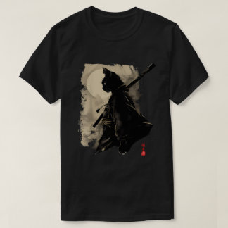 Camiseta Gato Samurai Cat Tattoo Kawaii Ninja