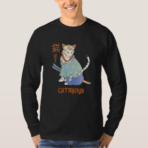Camiseta Gato Samurai Catmurai Guerreiro Japonês  Gatos com