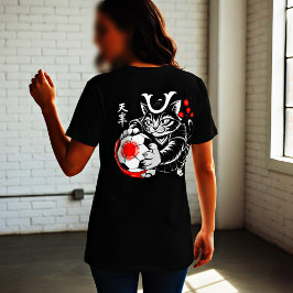 Camiseta Gato Samurai Elegante Japão Futebol Para Fãs de Fu