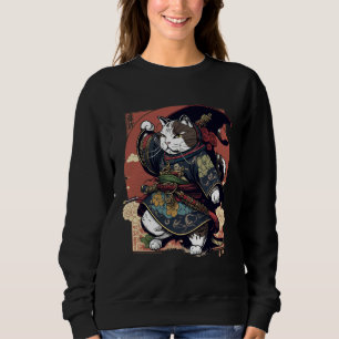 Camiseta Gato Samurai Estético Japão Bushido Gatos