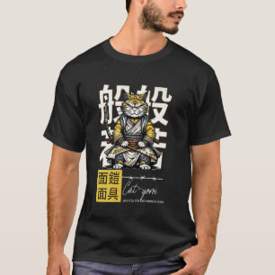 Camiseta Gato Samurai Guerreiro Estilo Japonês Antigo Yoroi