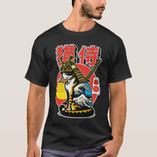 Camiseta Gato Samurai Guerreiro – Tatuagem Ousada de Onda J