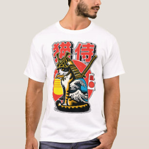 Camiseta Gato Samurai Guerreiro – Tatuagem Ousada Onda Japo