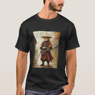 Camiseta Gato Samurai Japão Japonês Divertido Gráfico