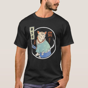 Camiseta Gato Samurai Japonês Estética Japonesa Japão 1