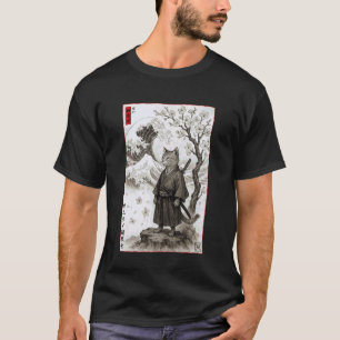 Camiseta Gato Samurai Japonês Kanagawa Pintura Edo Ukiyo-e