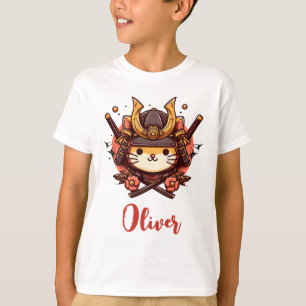 Camiseta Gato Samurai Kawaii Fofo Personalizado 