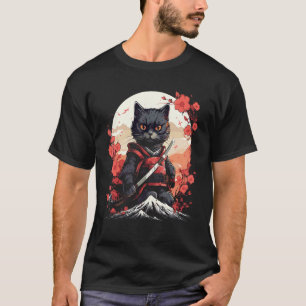 Camiseta Gato Samurai Ninja Guerreiro Japão Antigo Gatinho