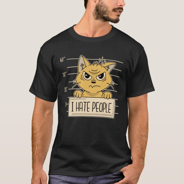 Camiseta Gato Sarcasmo I Odeio Pessoas (Frente)
