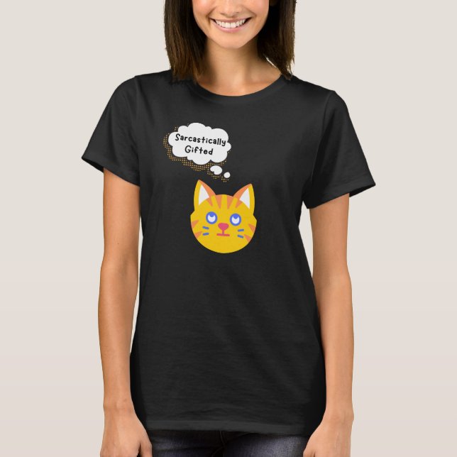 Camiseta Gato Sarcasticamente Dotado (Frente)