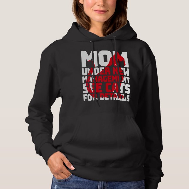 Camiseta Gato Sarcástico Humor Mãe Sob Nova Gestão (Frente)