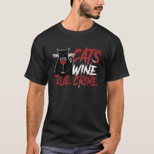 Camiseta Gato Sarcástico Vinho Crime Verdadeiro Bebendo  Ro