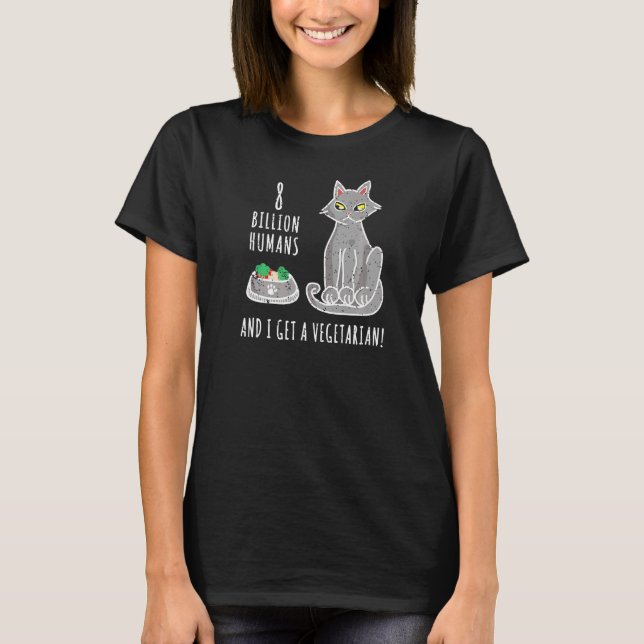 Camiseta Gato Sarcástico Zomba de se Tornar Vegetariano com (Frente)