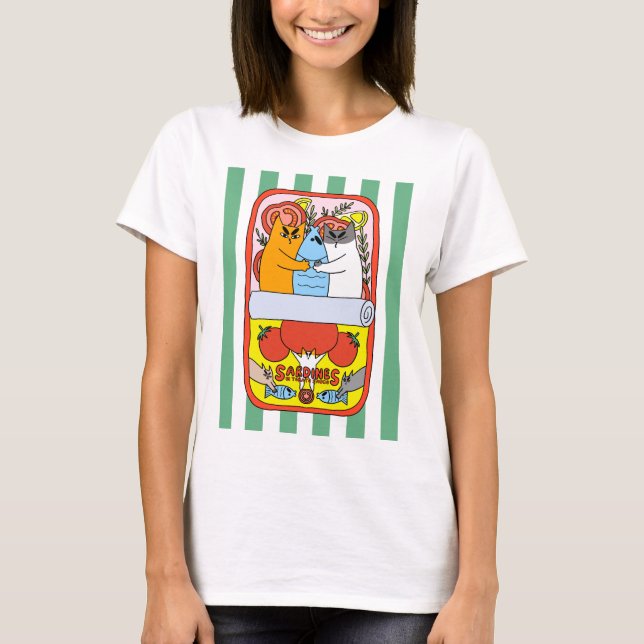 Camiseta Gato Sardinha Retro (Frente)