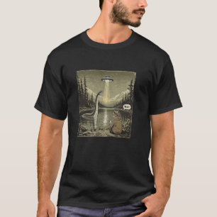 Camiseta Gato Sasquatch Monstro do Lago Ness Introvertido A