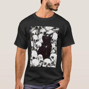 Camiseta Gato Satânico Oculto Gato Gótico Grunge Punk Estét