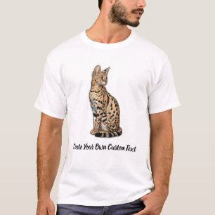 Camiseta Gato Savannah Crie Seu Próprio Texto Personalizado