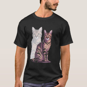 Camiseta Gato Savannah Design Divertido Gato Serval