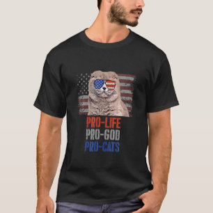 Camiseta Gato Scottish Fold Pro Vida Pro Deus Pro Gatos Ame