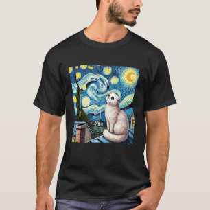 Camiseta Gato Scottish Fold sob o céu noturno estrelado