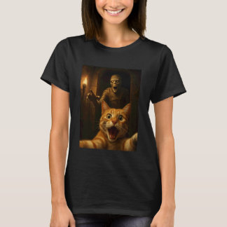 Camiseta Gato Selfie com uma Mamãe Gato Divertido
