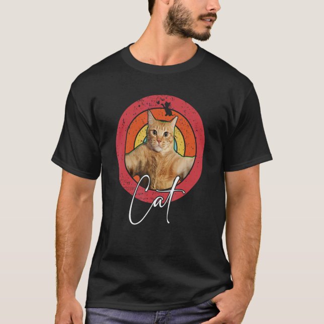 Camiseta Gato Selfie E Arco-íris Redondo (Frente)