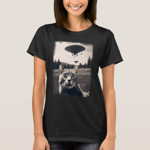 Camiseta Gato Selfie Invasão Alien Meme Divertido Gatinho F