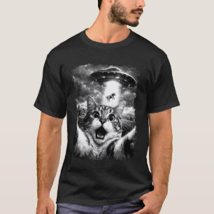 Camiseta Gato Selfie OVNI Vintage Amante de Gatos Engraçado