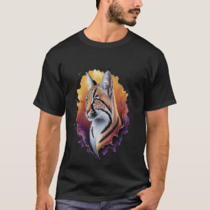 Camiseta Gato Selvagem Caracal Aquarela Arte Animal Vida Se