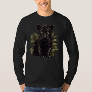 Camiseta Gato Selvagem Cubo Gato Grande Panter Leopardo Neg