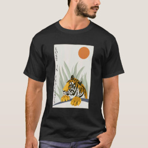 Camiseta Gato Selvagem Perdido Em Pensamentos Tigre Siberia