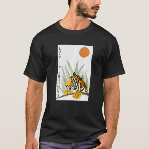 Camiseta Gato Selvagem Perdido Em Pensamentos Tigre Siberia