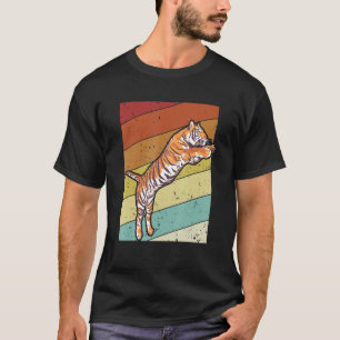 Camiseta Gato selvagem retrô, gato predador, tigre-rei, Sib