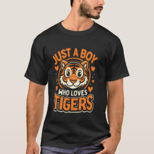 Camiseta Gato Selvagem Tigre Vida Selvagem Apenas Um Menino